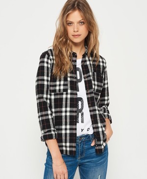 Superdry Lumberjack Női Ing Korall/Fekete/Fehér | IKQPE1850